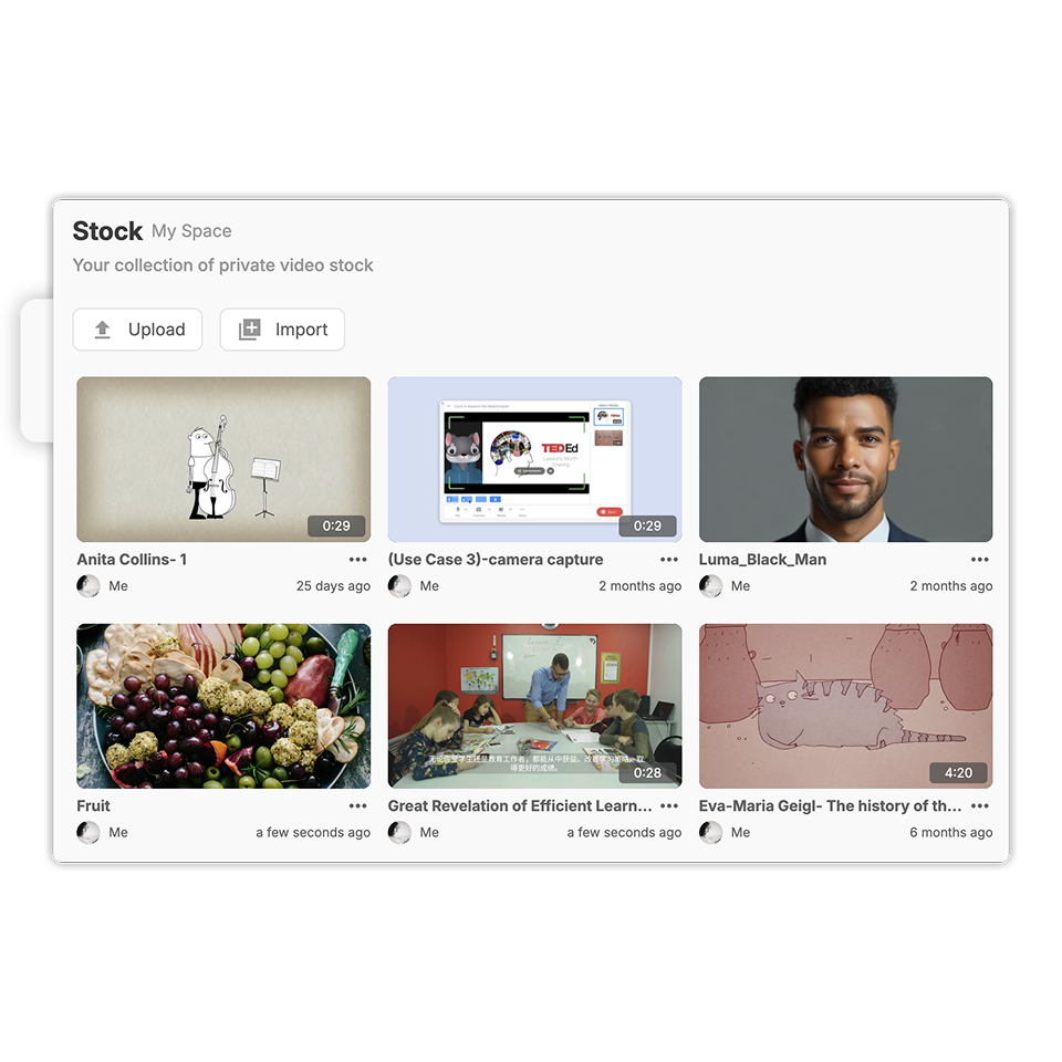 Upload product clips to Visla’s sales enablement video generator to auto-tag and organize footage.